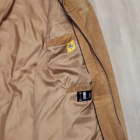 Boston Harbor Mens XXL Tan Lined Full Zip Leather Jacket Western Warm Casual - Picture 5 of 12